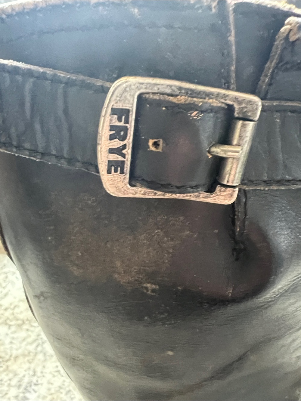 Frye Black Tall Leather Harness Boots - Picture 5 of 8